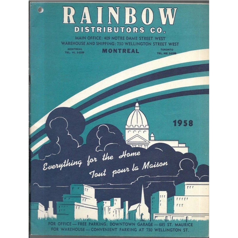RAINBOW DISTRIBUTORS CO. MONTREAL 1958 CATALOGUE Everything for the Home